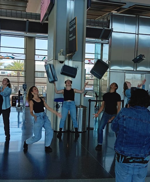 Landing at San Diego's airport: Percussive dance performance inspired by the passengers