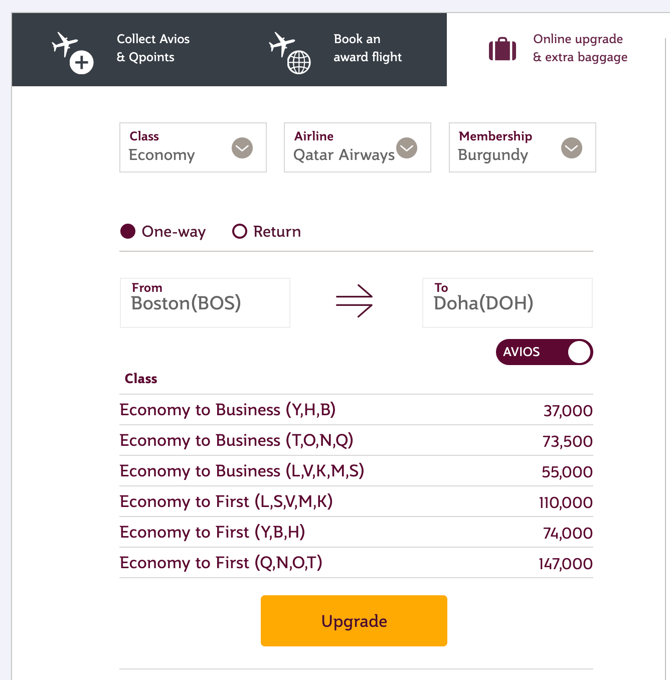 Qatar Airways Privilege Club How to earn and redeem Avios, elite