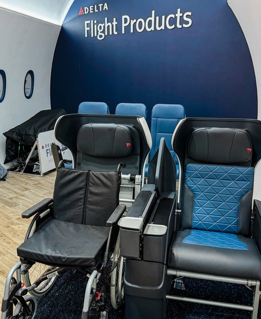 Delta demonstrates new seat concept, larger lavatory for passengers who use wheelchairs