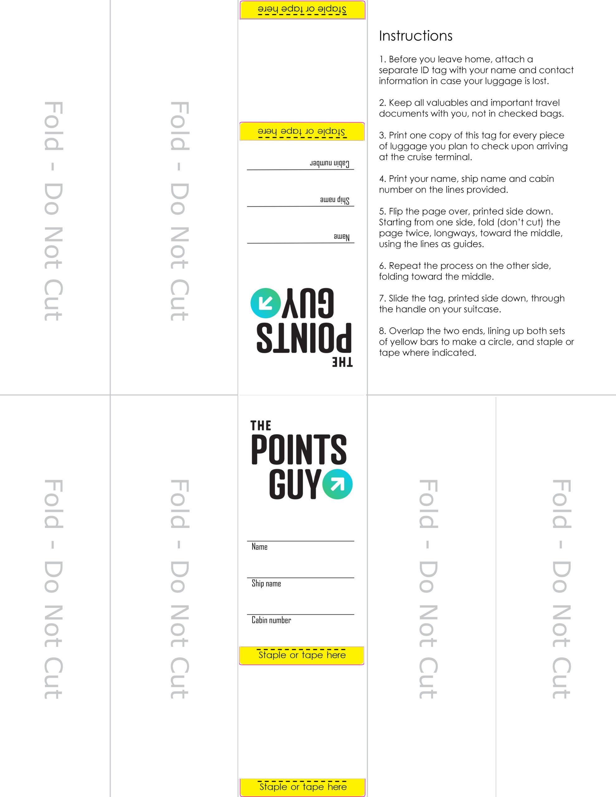 Cruise luggage tags a printable pdf with a tpg twist the points guy