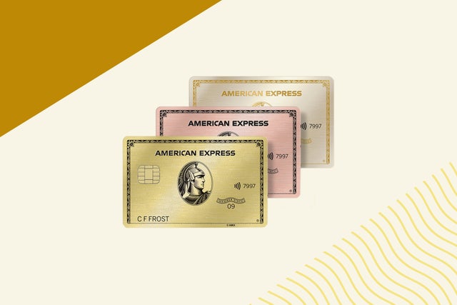 The Amex Gold card in sleek rose gold and white gold metal - The Points Guy