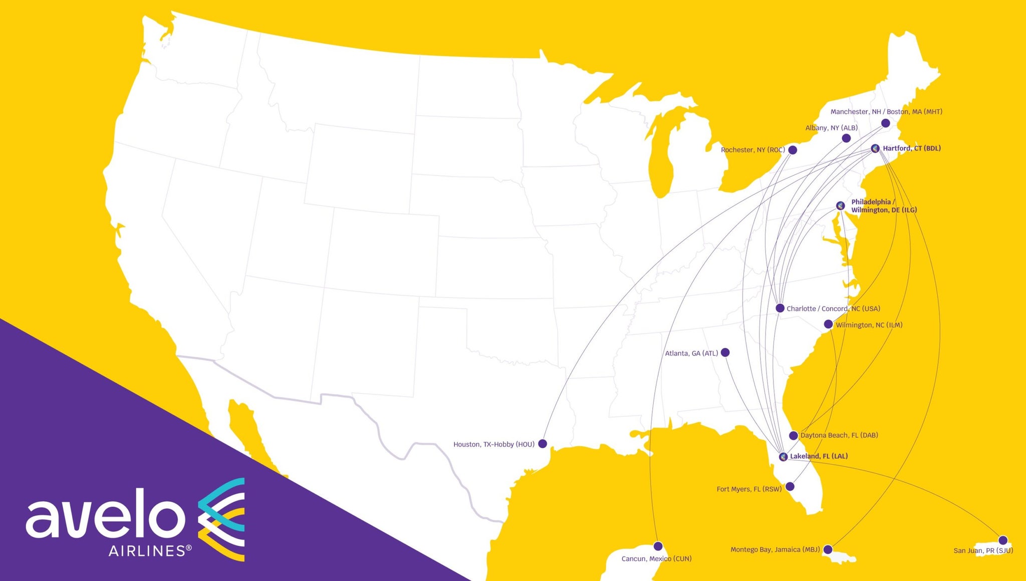 Avelo goes international with 18-route expansion, adds 3 more cities ...