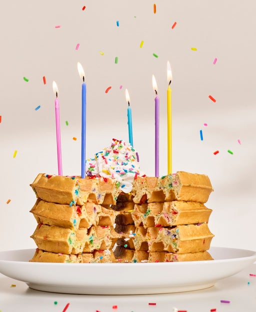 Birthday cake waffles are on the menu at Hampton by Hilton this month