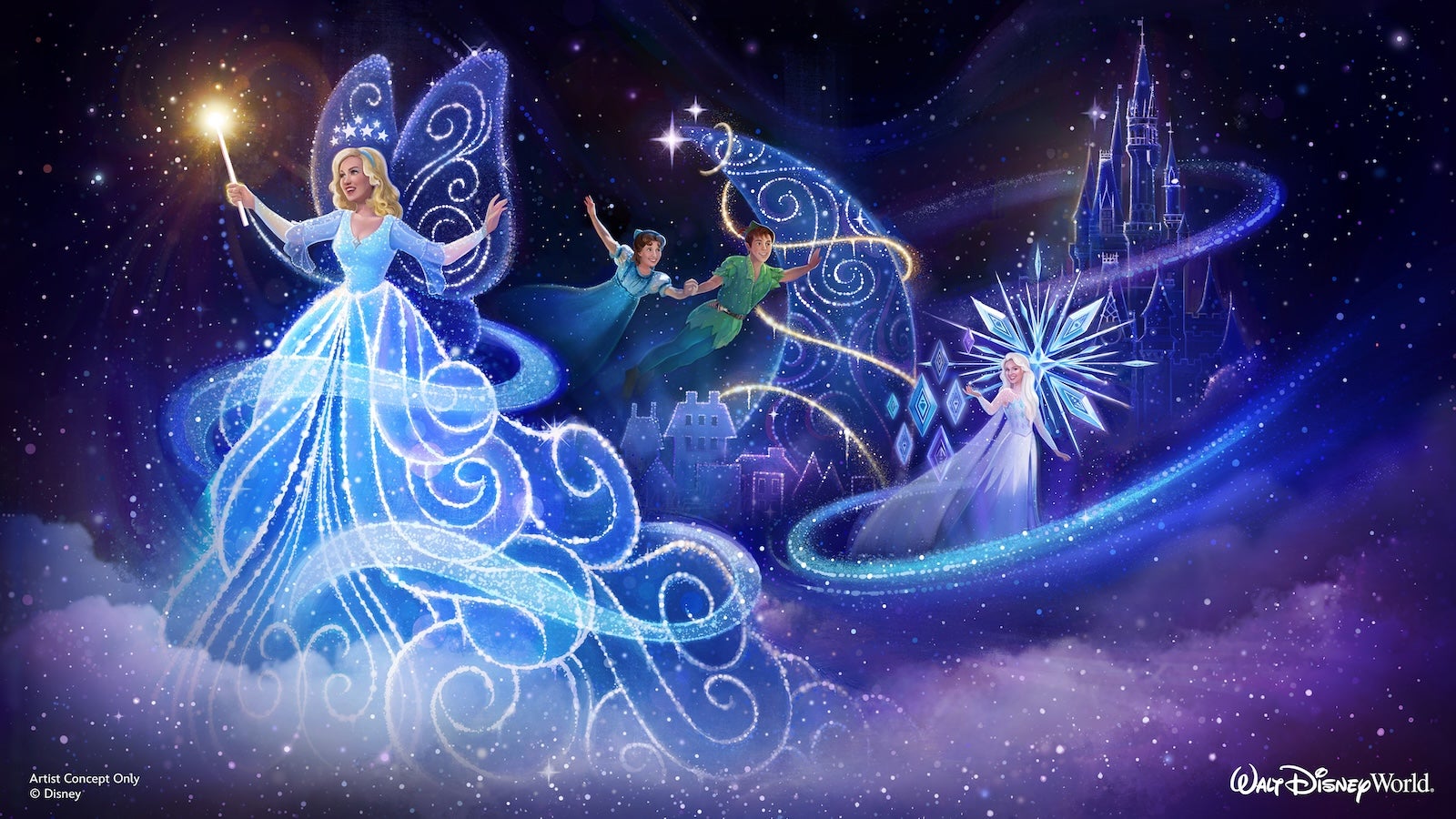 artist concept for new nighttime parade coming to magic kingdom