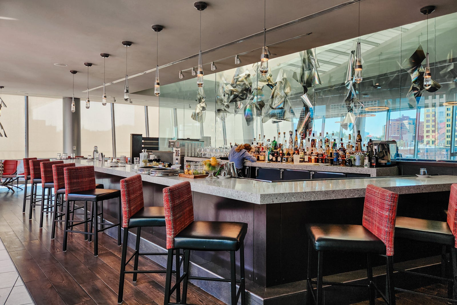 Rooftop and lounge areas at The Art Hotel Denver
