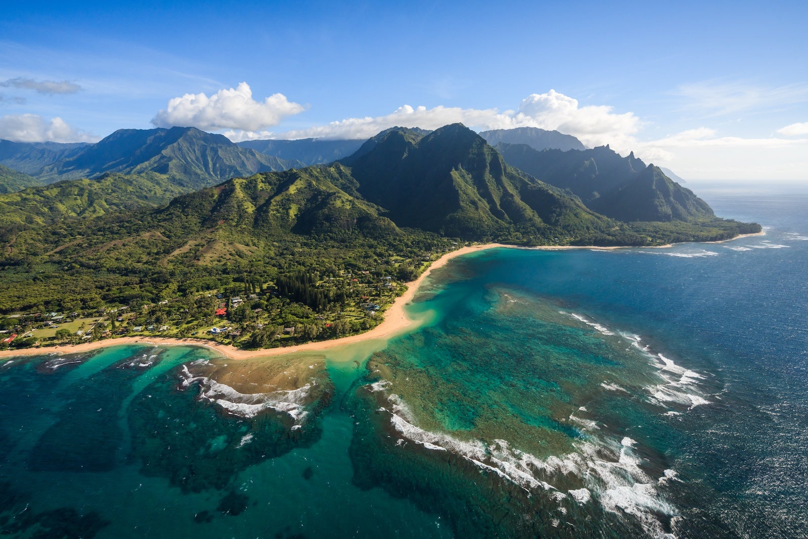 Aerial view of Kauai island, Hawaii