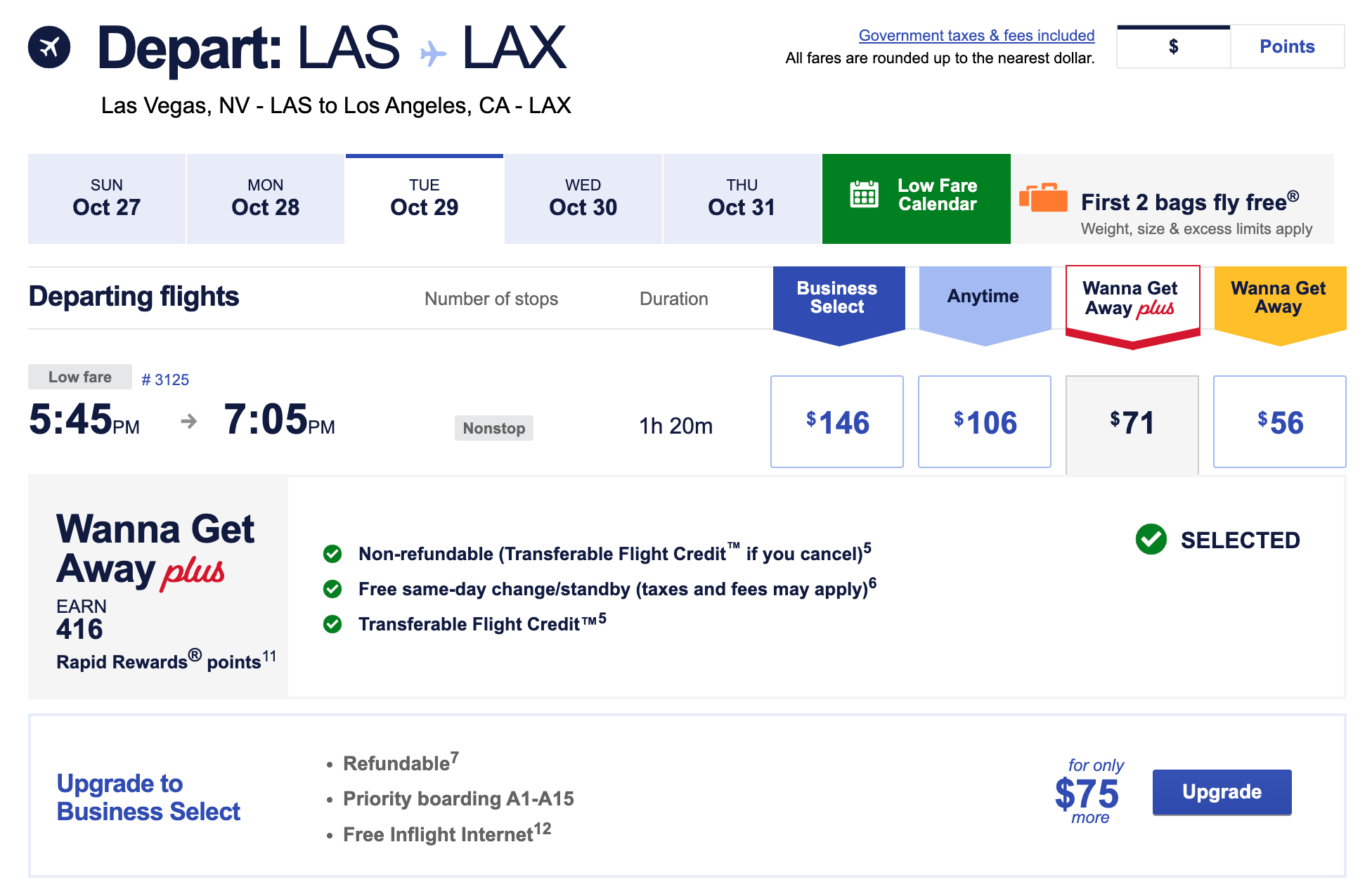 Flying from Long Beach to Los Angeles via Las Vegas to earn a Southwest Companion Pass