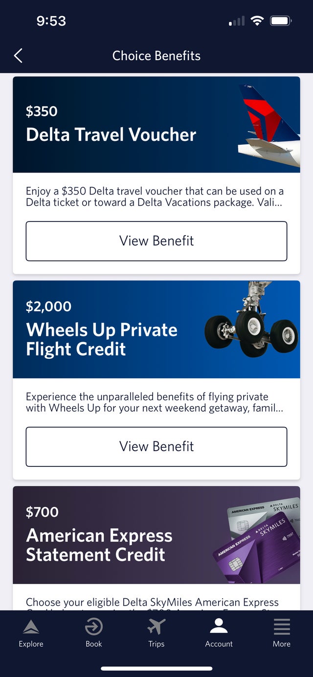 Check your SkyMiles account Delta Choice Benefits, guest passes and