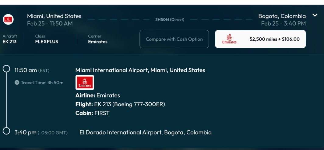 Colombia Award Flight 1