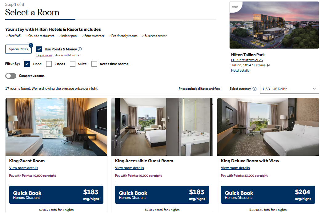 Hilton premium room rewards When and how to book The Points Guy