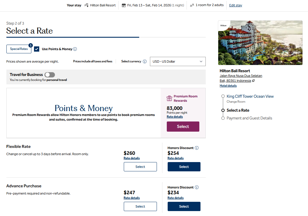 Hilton premium room rewards When and how to book The Points Guy