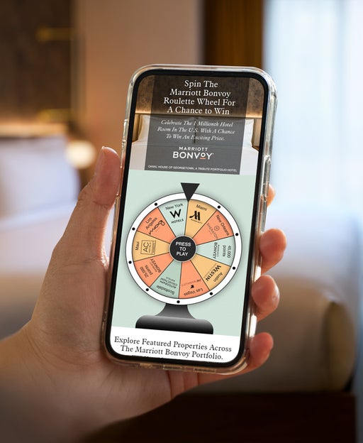 Spin Marriott’s virtual 'vacation roulette' wheel for a chance to win free stays and 1 million Marriott Bonvoy points