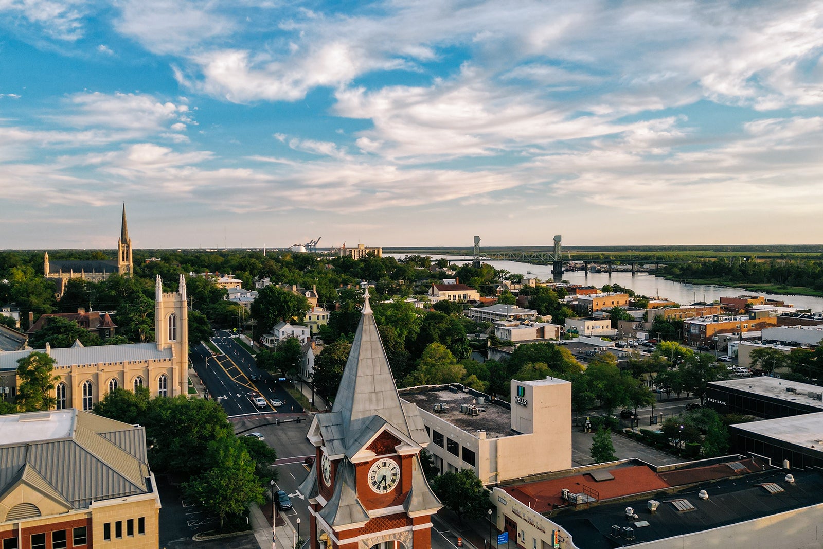 Aerial view of downtown Wilmington North Carolina Wirestock